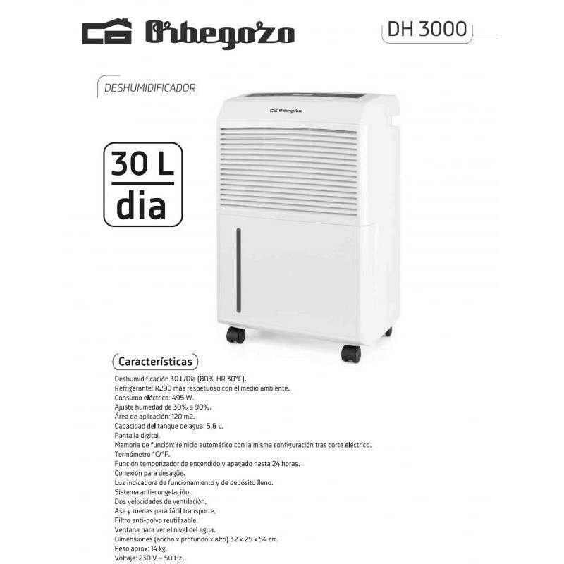 Deshumidificador Orbegozo DH 3000
